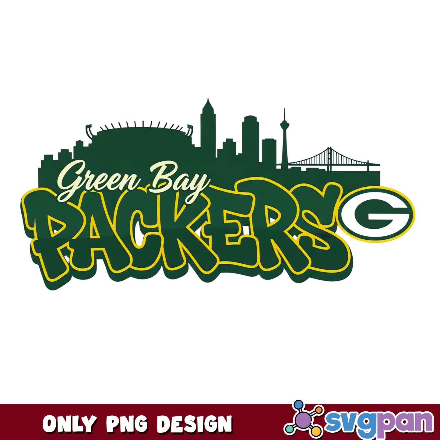 Green Bay Packers Skyline PNG, NFL Football PNG, Packers PNG