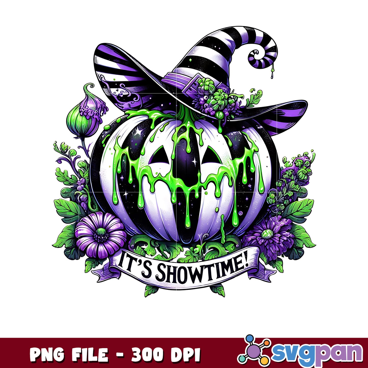 Green pumpkin its show time png, halloween vacation png, halloween toys png
