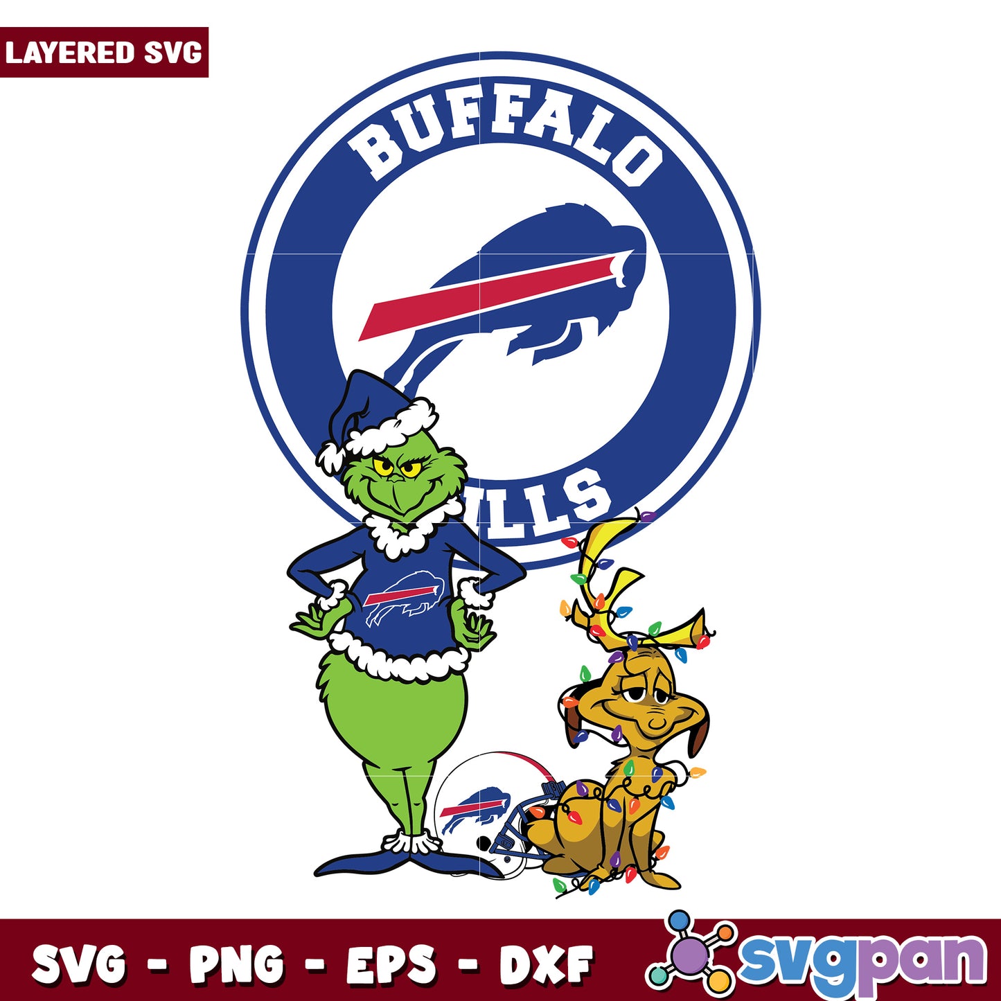Grinch And Max Buffalo Bills svg, christmas cookies svg, grinch design svg