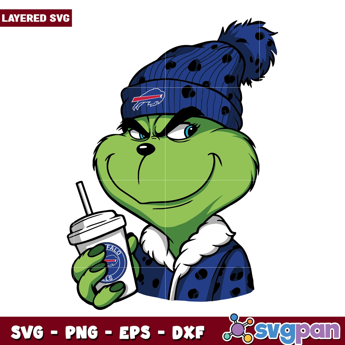 Grinch Buffalo Bills Logo svg, christmas cookies svg, grinch design svg