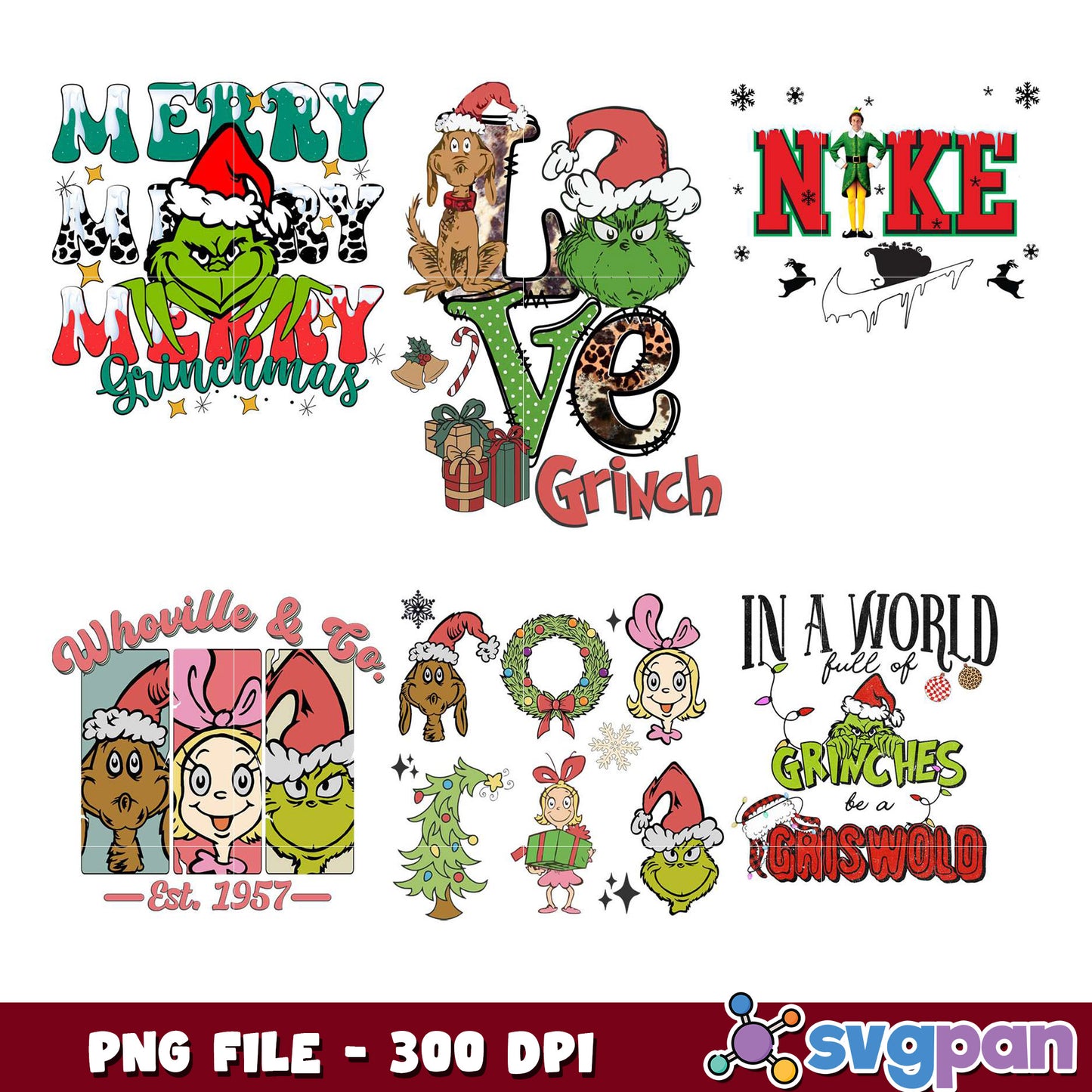 Grinch Christmas Bundle Fun PNG Art Collection