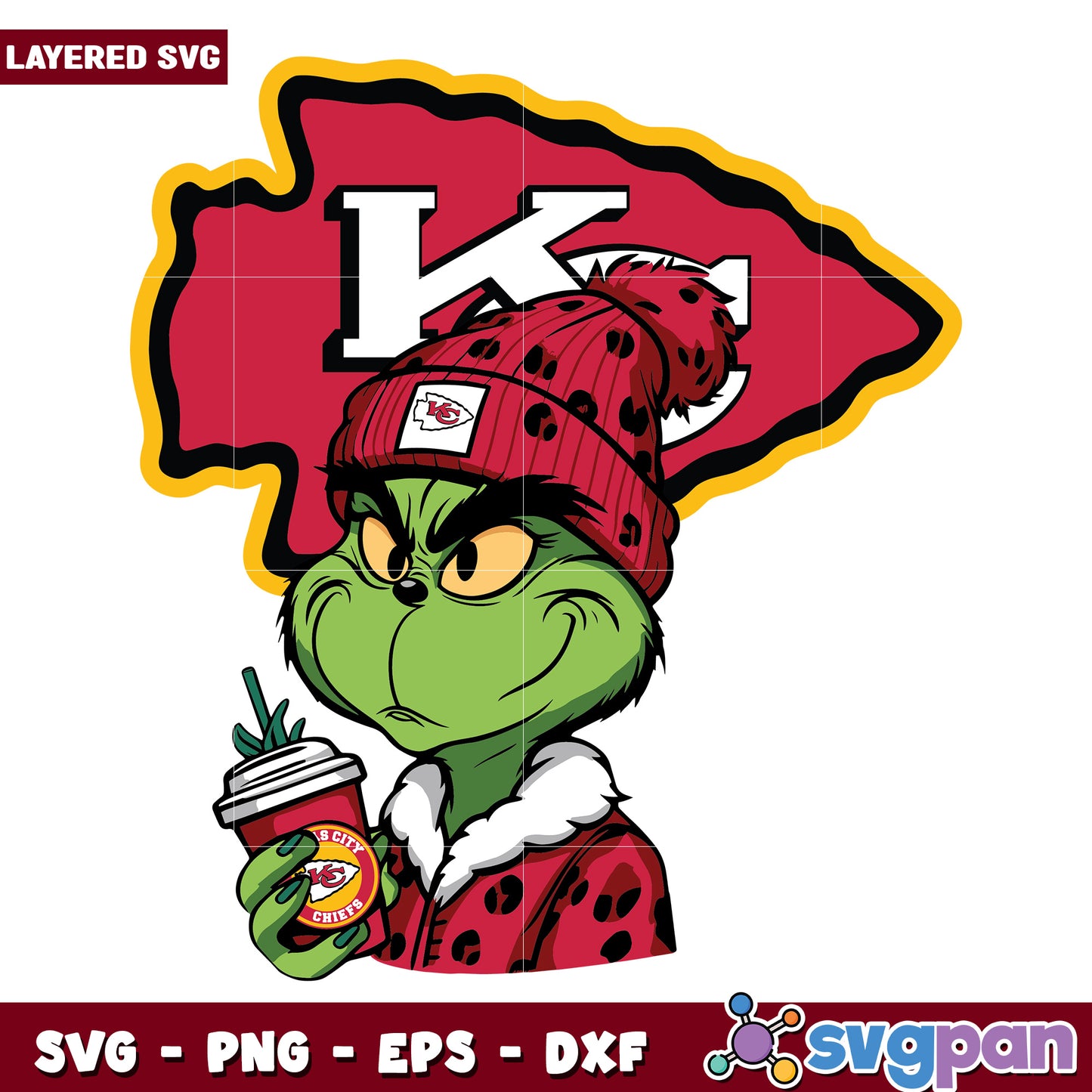 Grinch Kansas City Chiefs svg, christmas sotry svg, the grinch svg