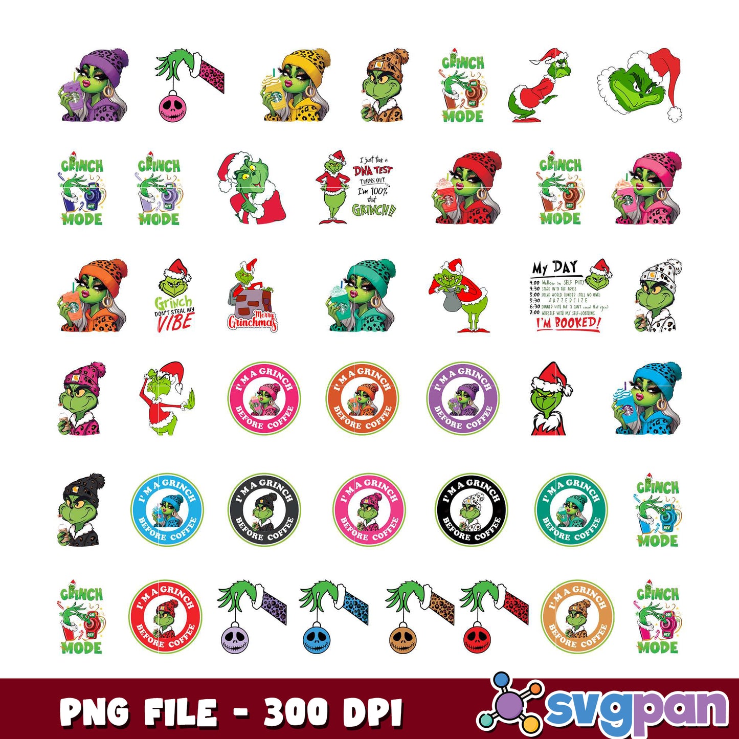 Grinch Mode Bundle PNG Images for Holiday Fun