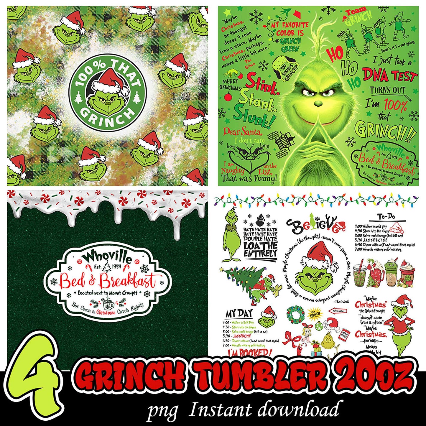 Grinch Tumbler PNG Bundle 2002 Download