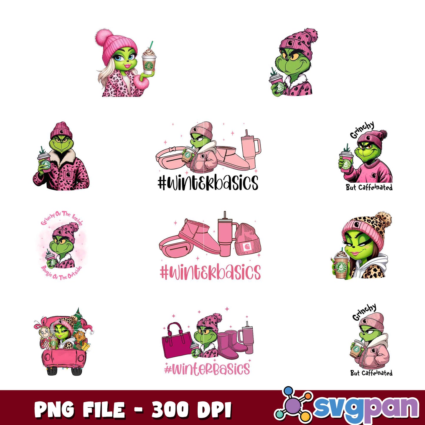 Grinch Winter PNG Bundle 300 DPI