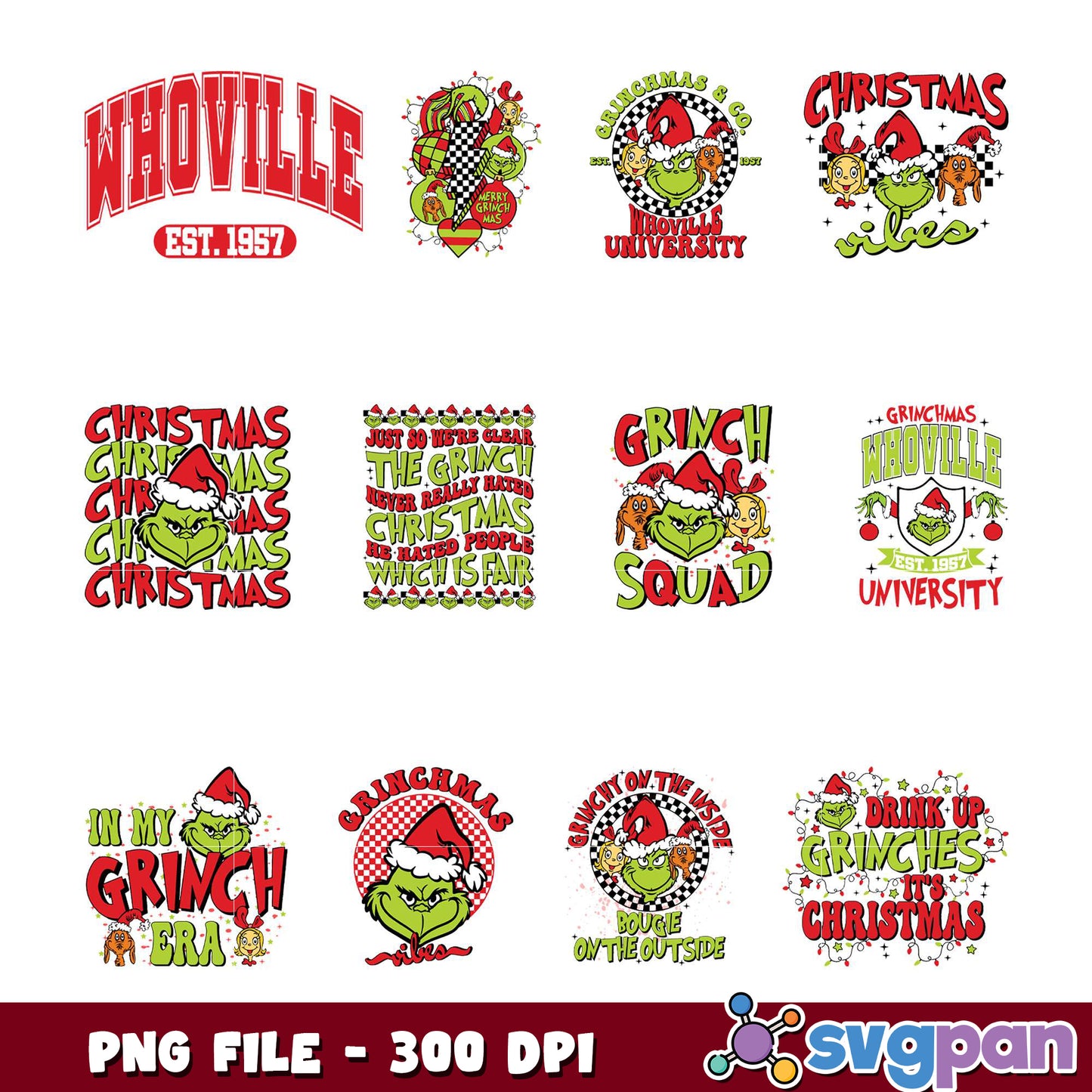 Grinchmas Bundle PNG 300 DPI Designs