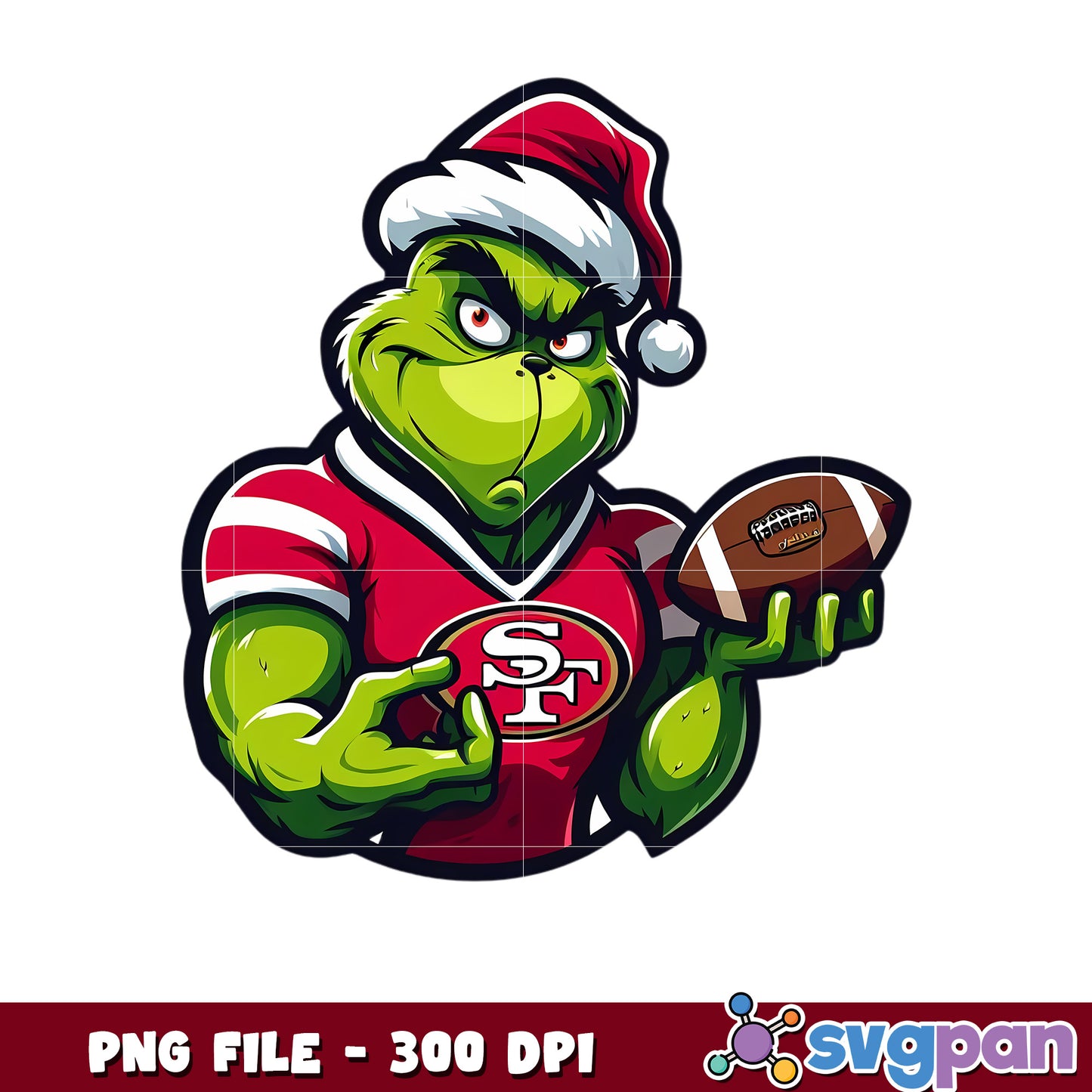 Grinch san francisco 49ers png, super bowl 2025 png, nfl grinch png
