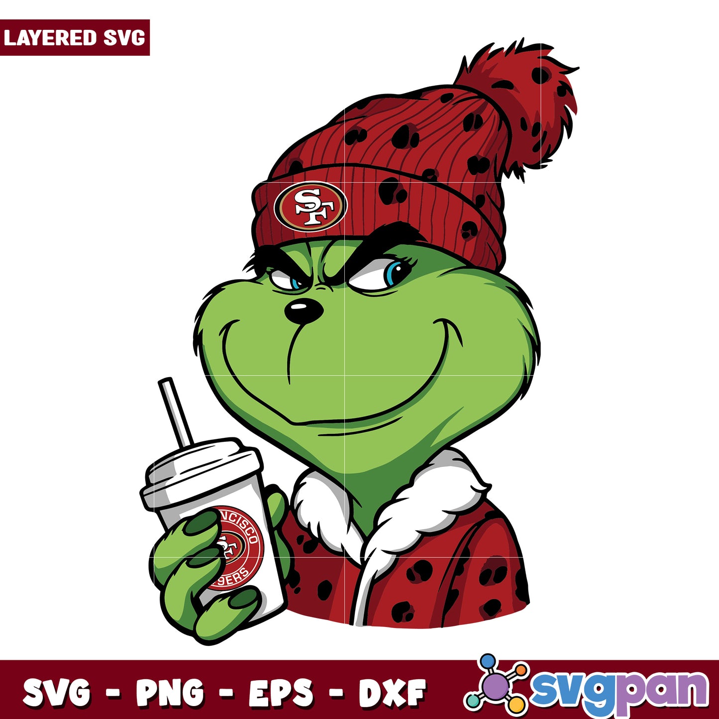 Grinch sanfrancisco 49ers svg, nfl games svg, american football svg