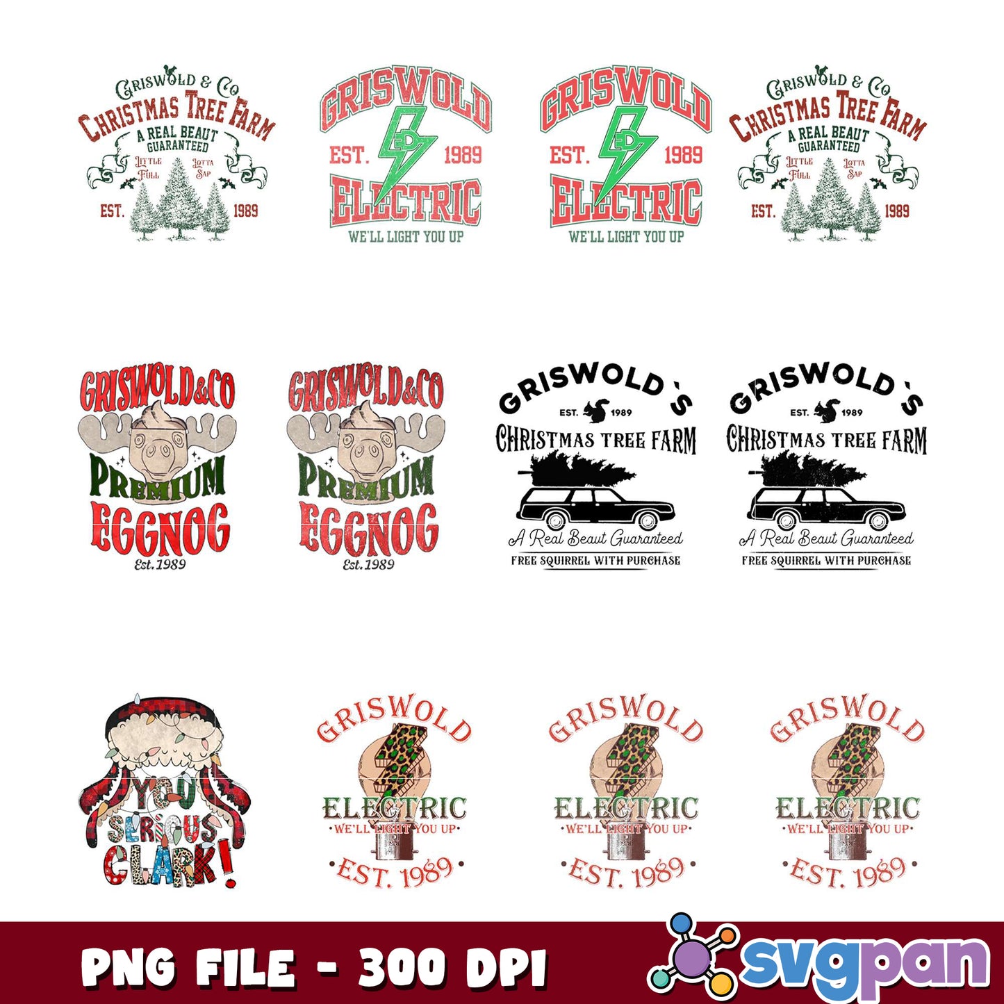Griswold Christmas Bundle PNG 300 DPI