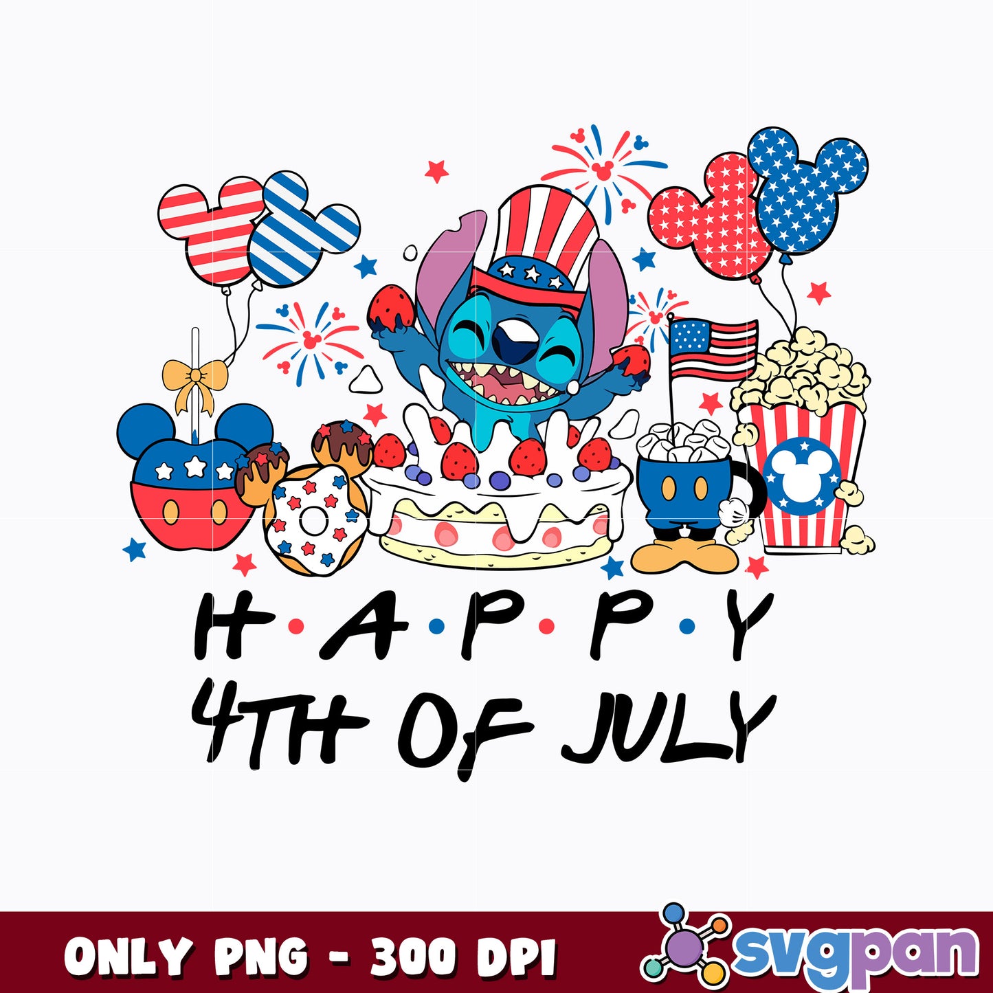 Stitch Happy 04th Of July png
