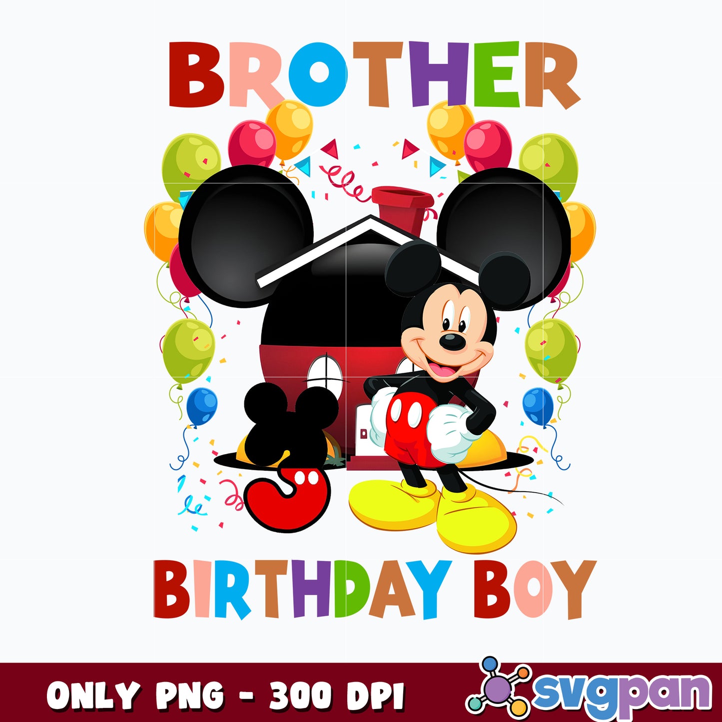 Mickey mouse Brother Birthday Boy Png