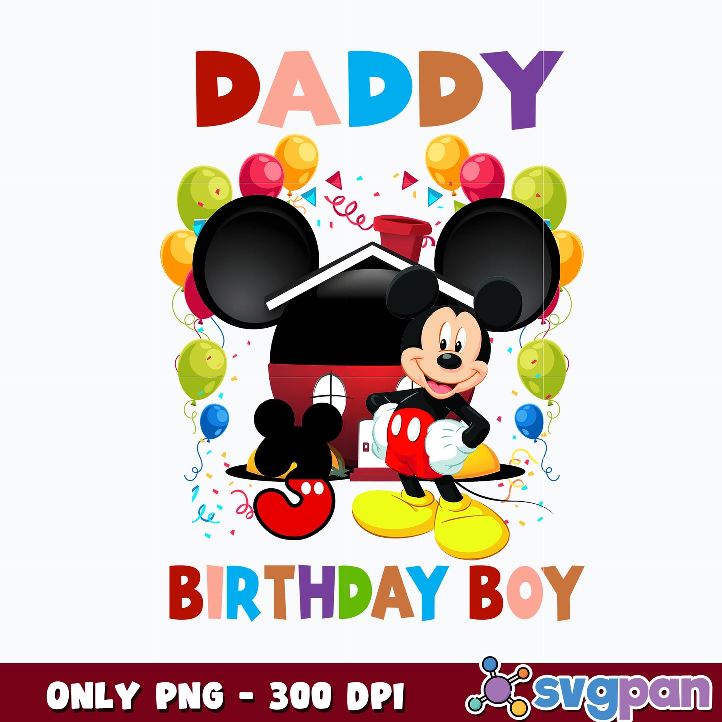 Mickey mouse Daddy Birthday Boy Png