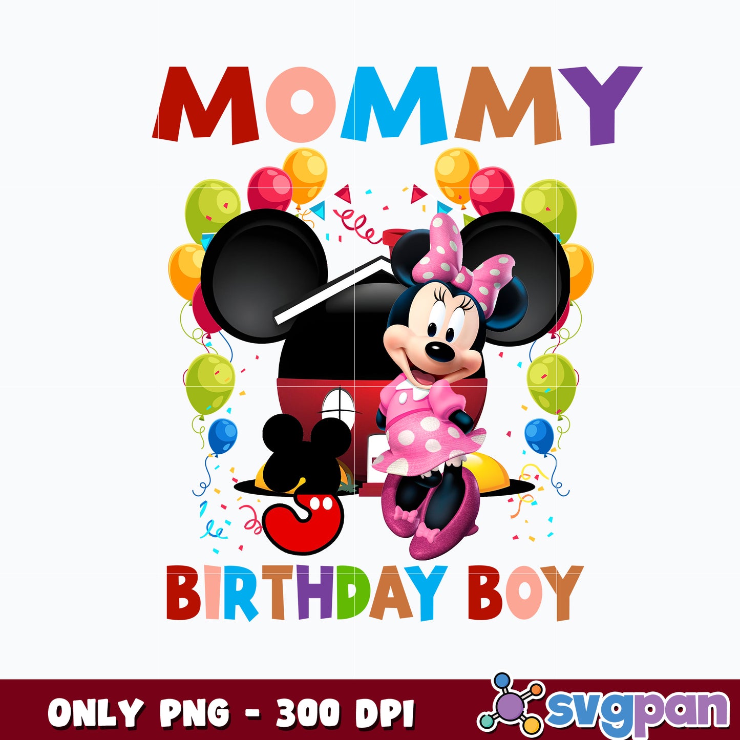 Minnie mouse Mommy Birthday Boy Png