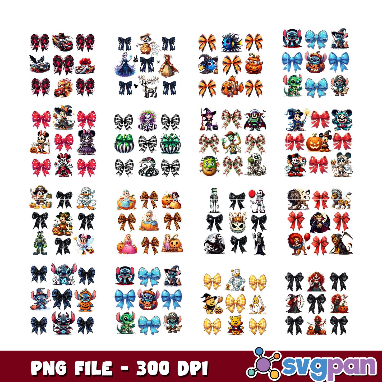 Halloween Bow PNG Bundle 300 DPI