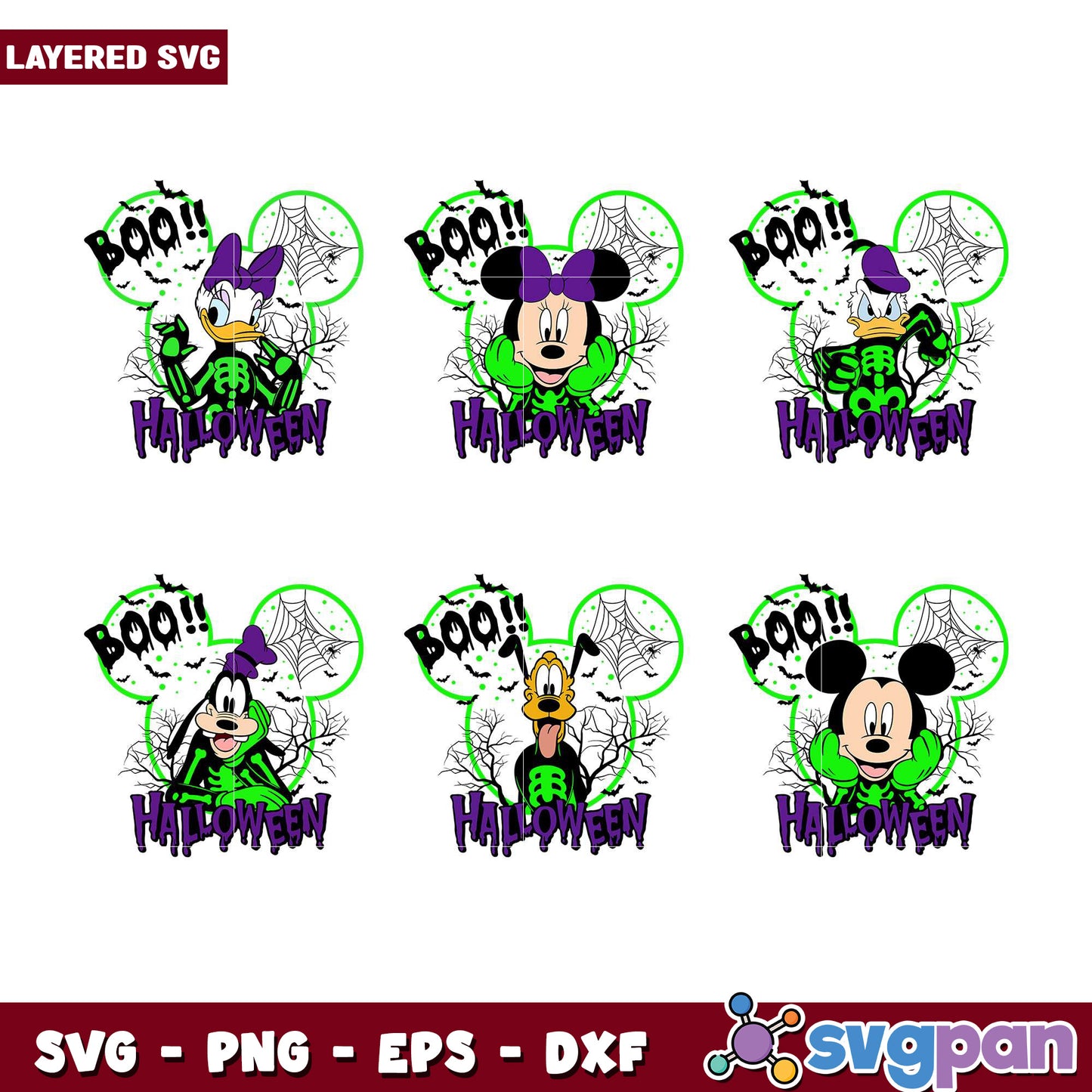 Halloween Bundle SVG featuring Disney Characters Design