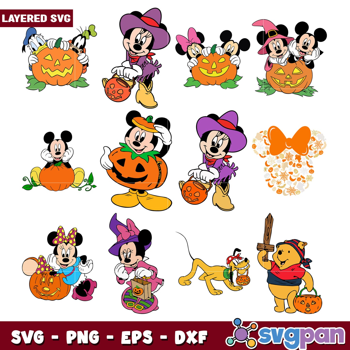 Halloween Bundle SVG with Mickey and Friends Designs