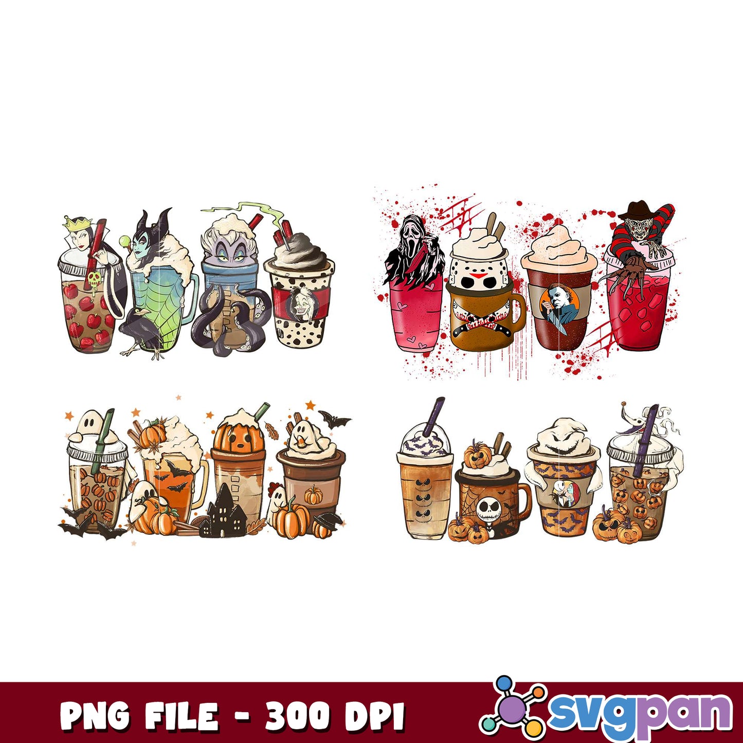 Halloween Coffee Bundle PNG 300 DPI