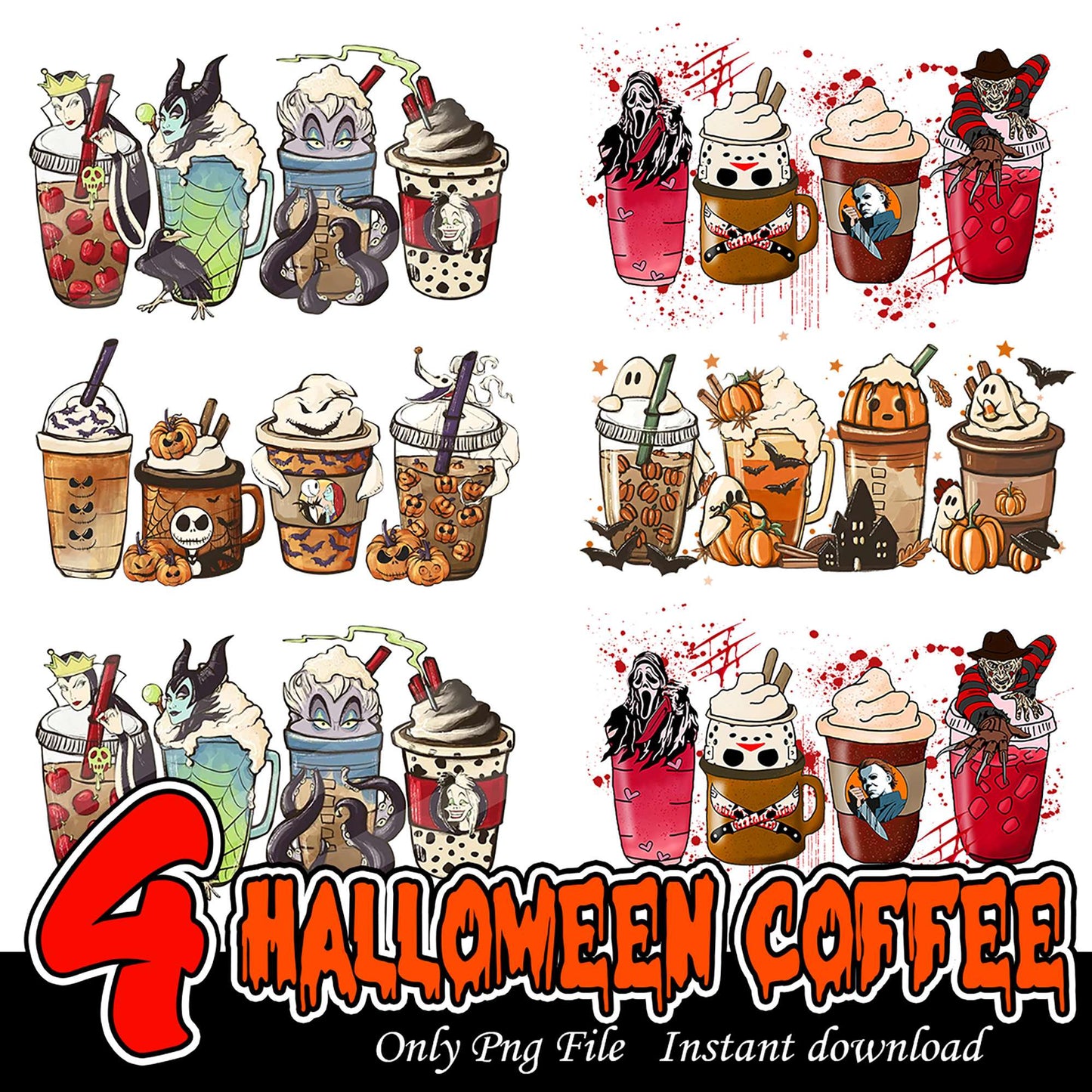 Halloween Coffee PNG Bundle
