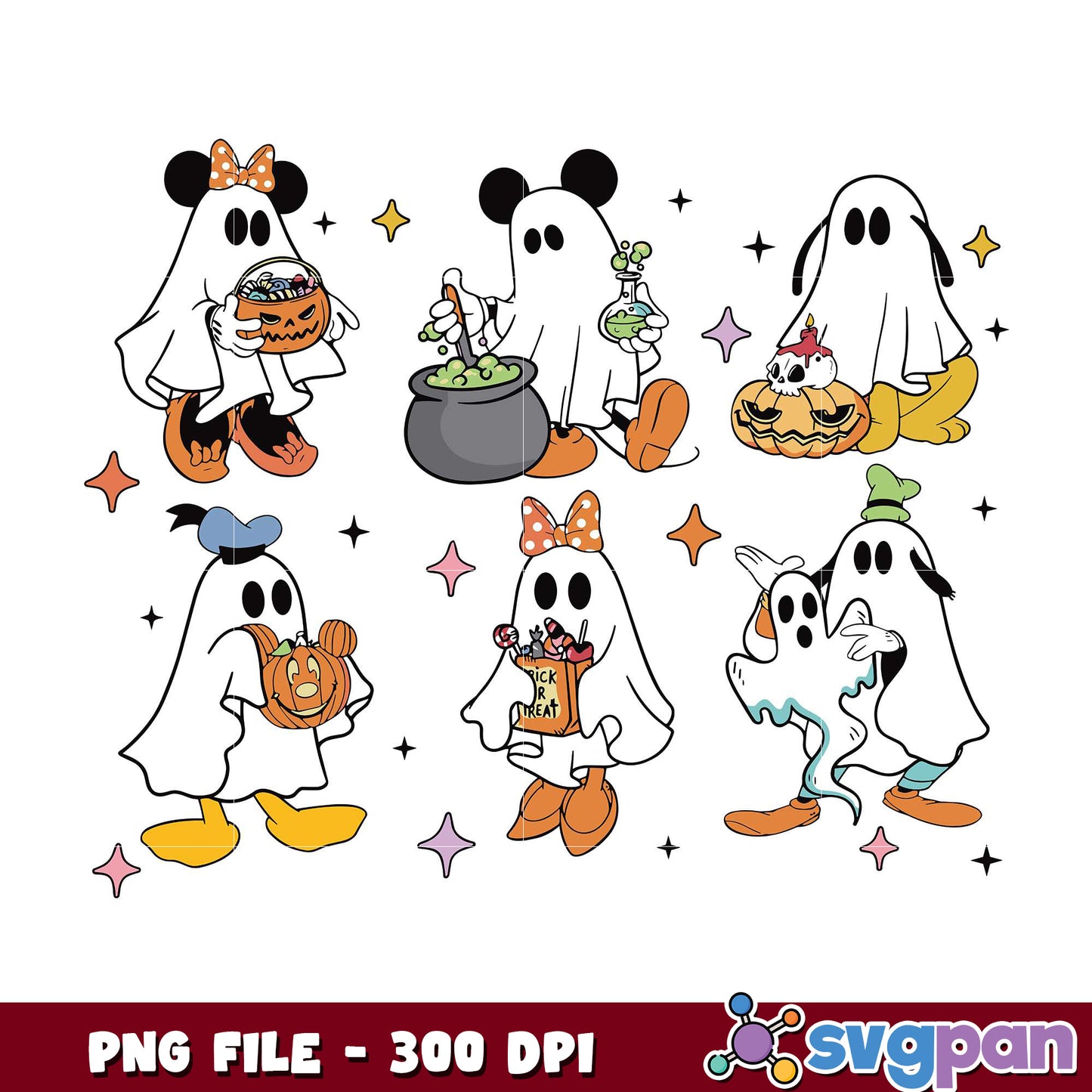 Halloween Disney Ghost PNG Bundle