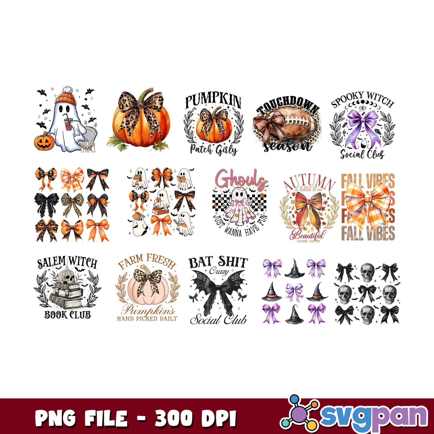 Halloween Fall Bundle PNG 300 DPI