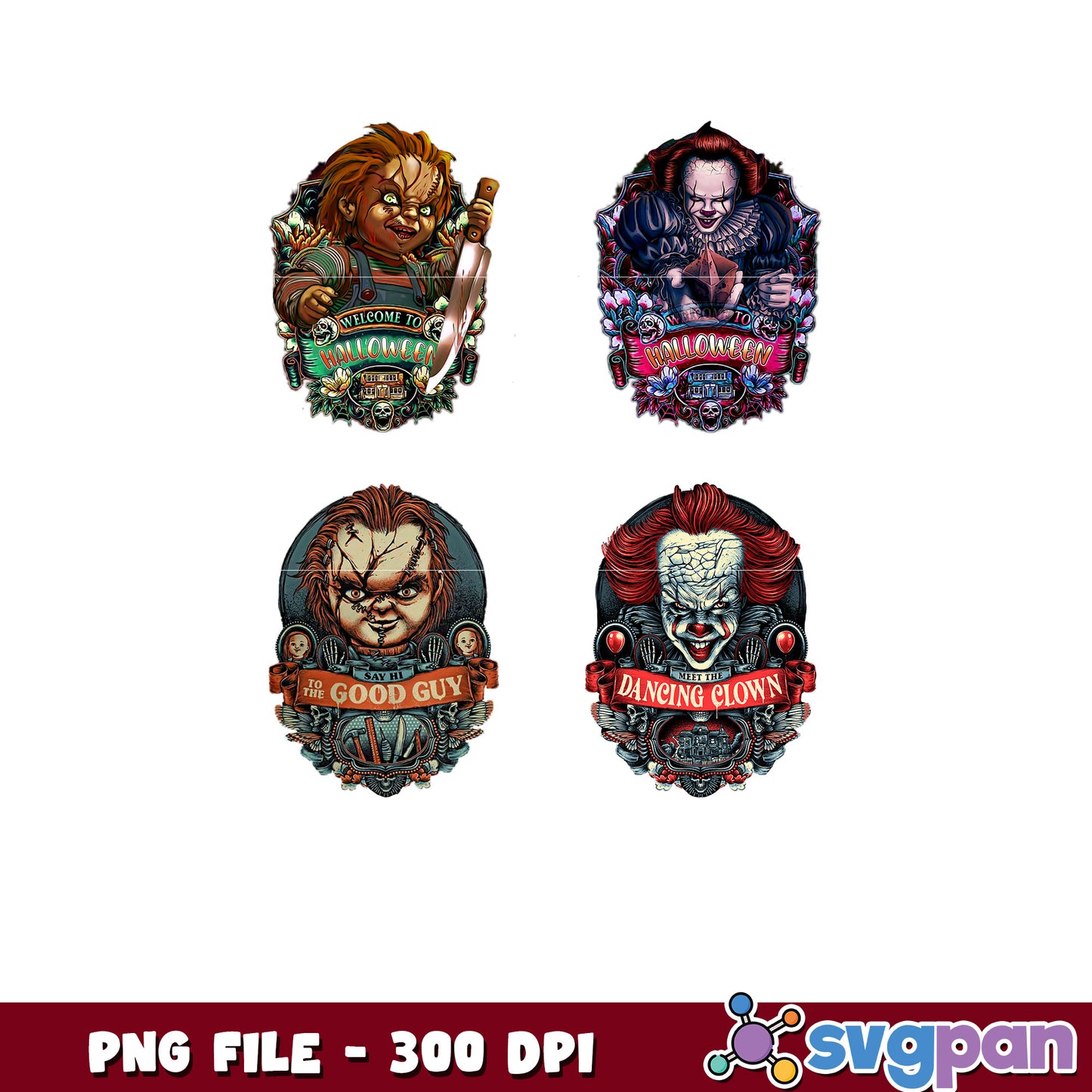 Halloween Horror Icons PNG Bundle 300 DPI