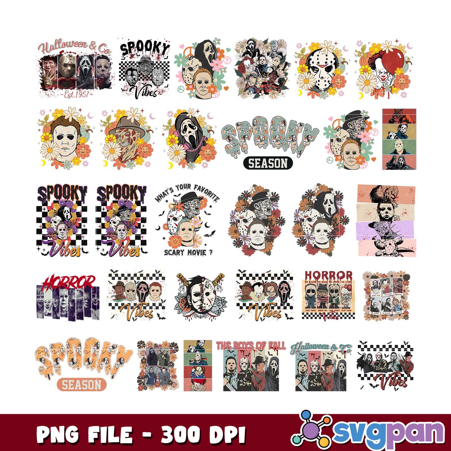 Halloween Horror Movie PNG Bundle
