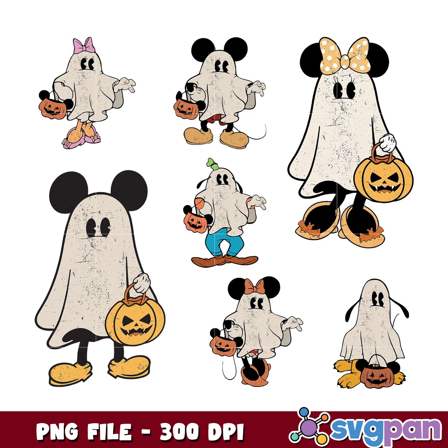 Halloween Mickey Mouse Ghost PNG Bundle