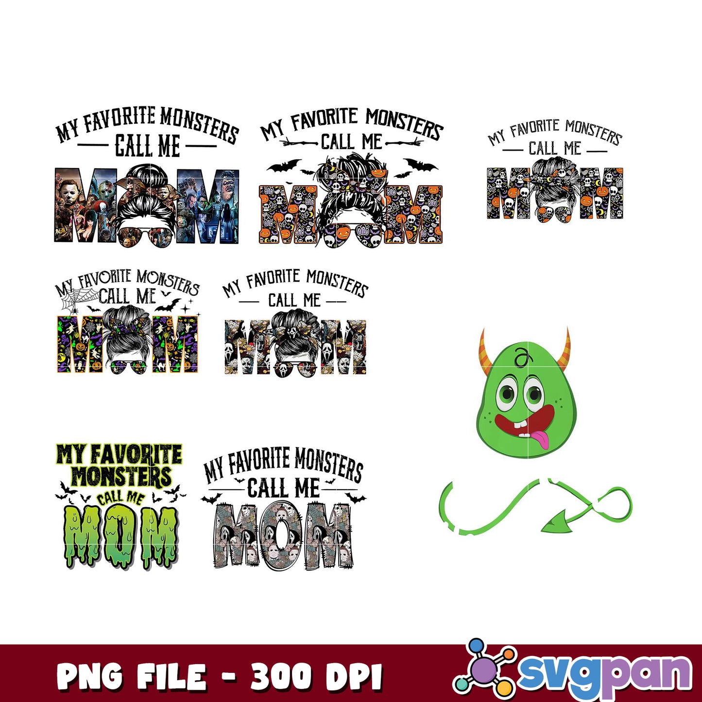 Halloween Mom PNG Bundle 300 DPI