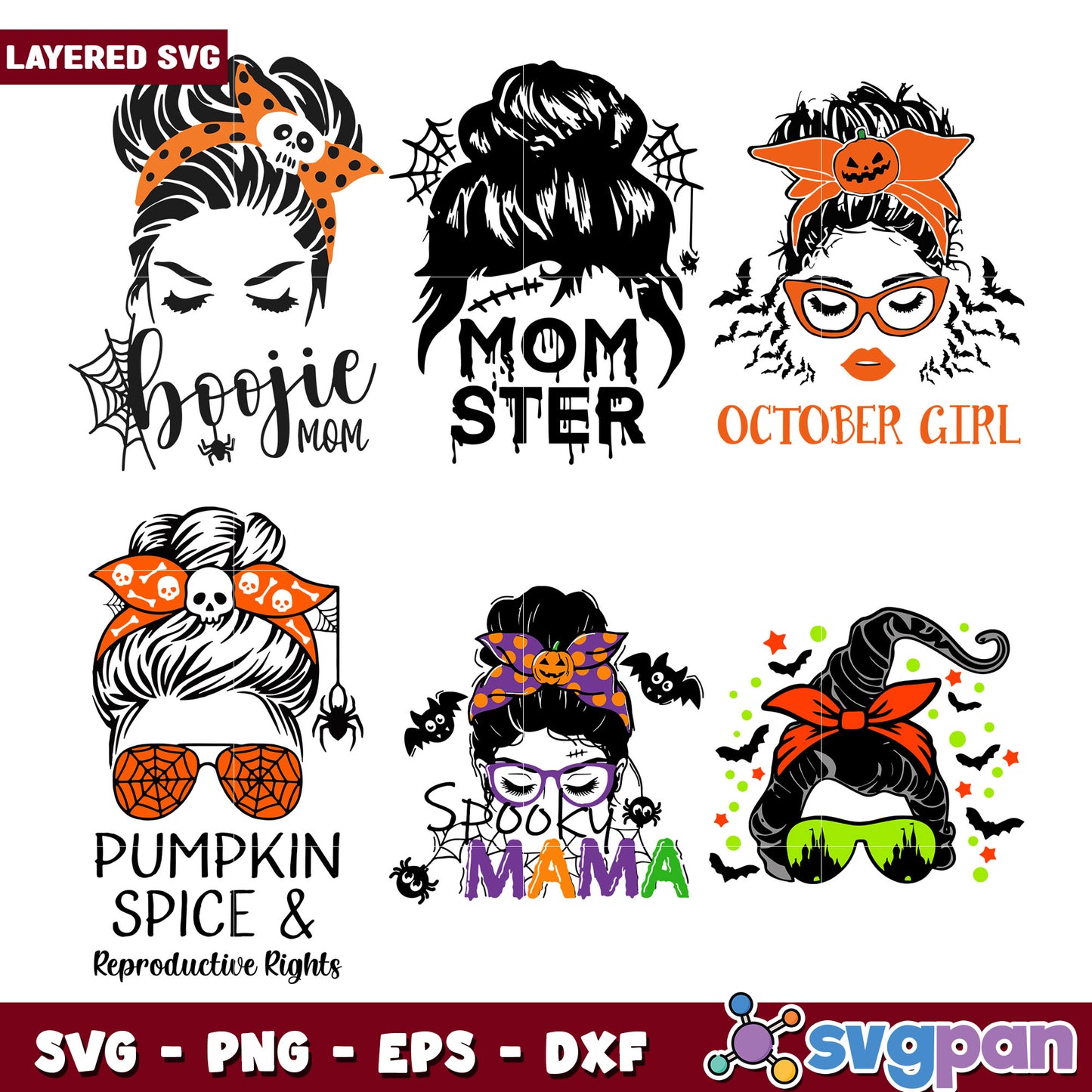 Halloween Mom SVG Bundle 5 Designs