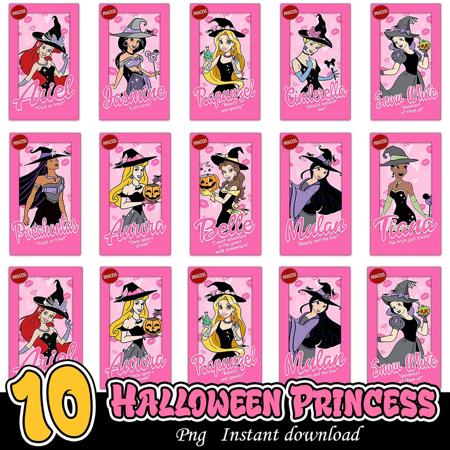Halloween Princess PNG Bundle Instant Download