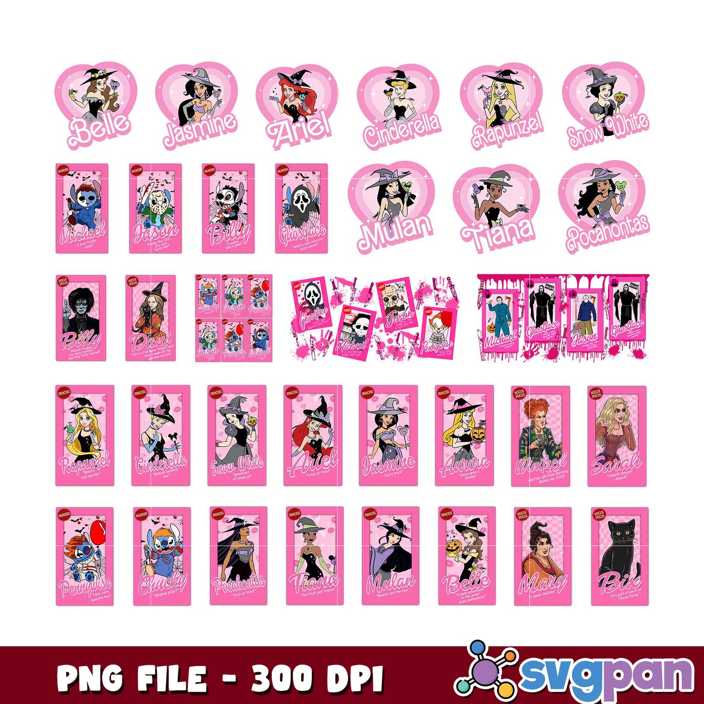 Halloween Princesses & Killers PNG Bundle