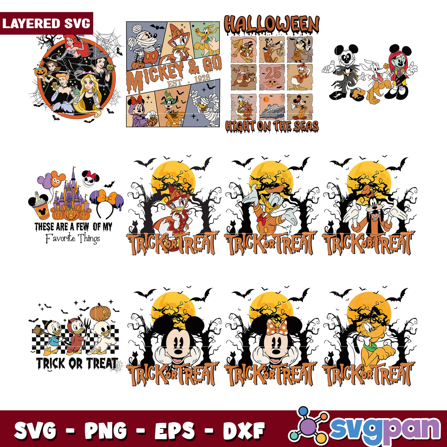 Halloween SVG Bundle with Mickey and Friends Designs