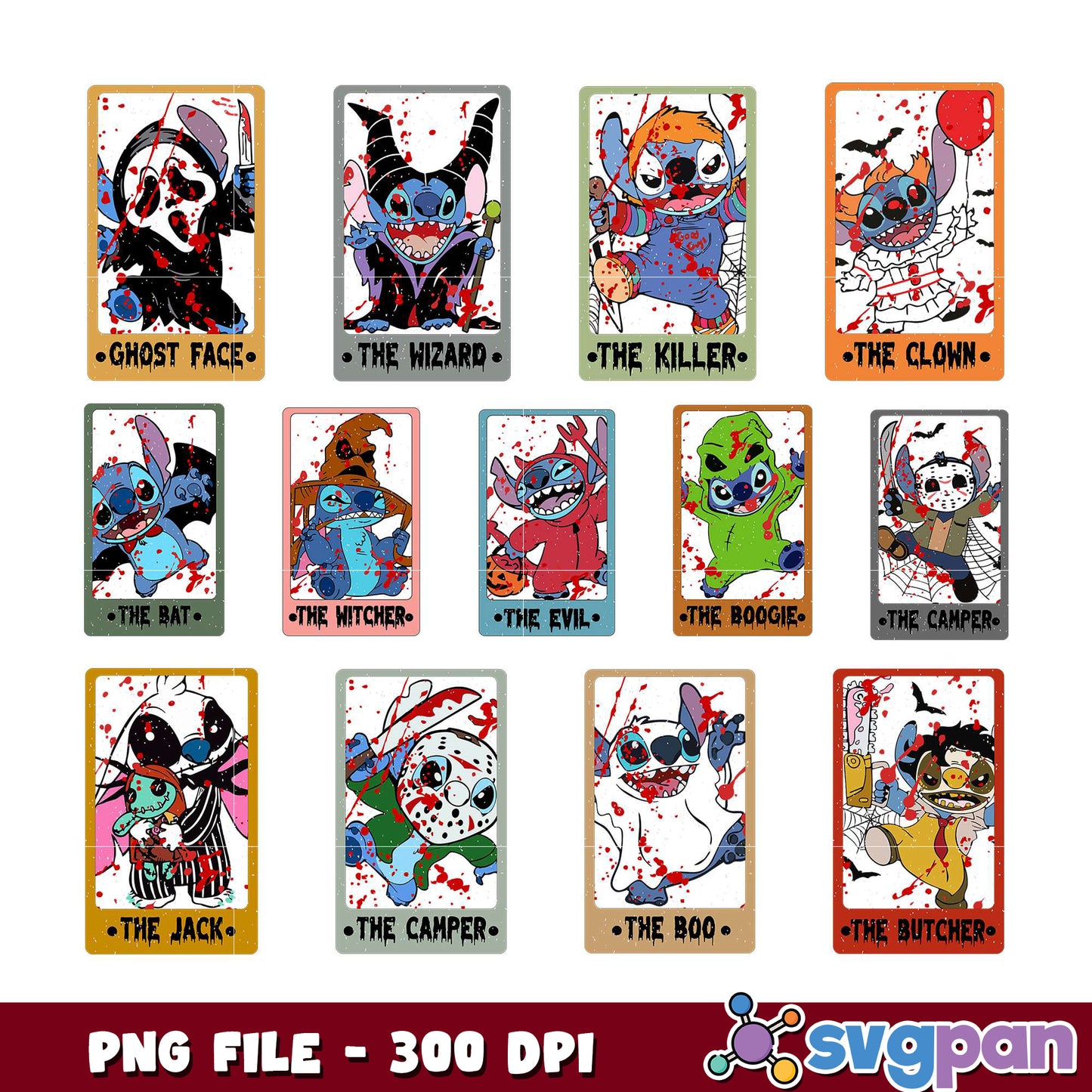 Halloween Stitch PNG Bundle 300 DPI