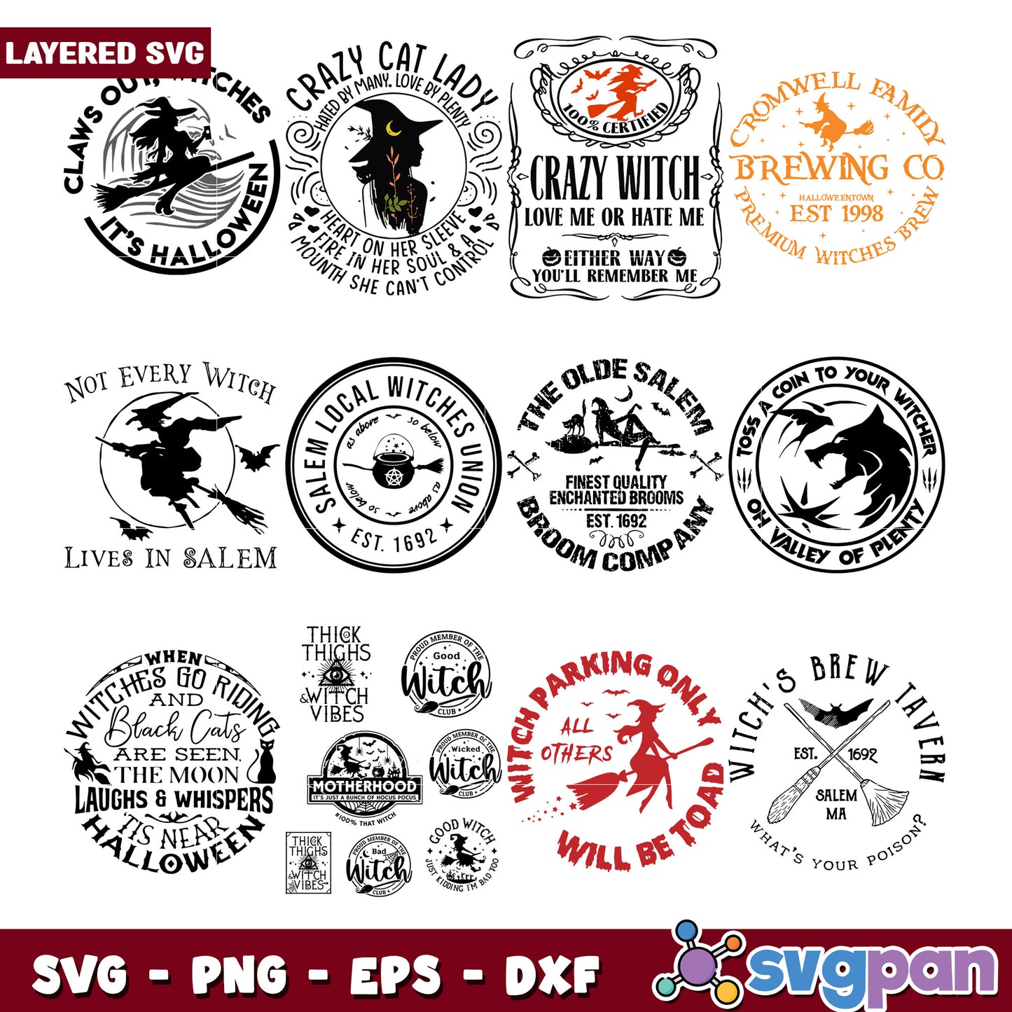 Halloween Witch Bundle SVG Designs for Crafts