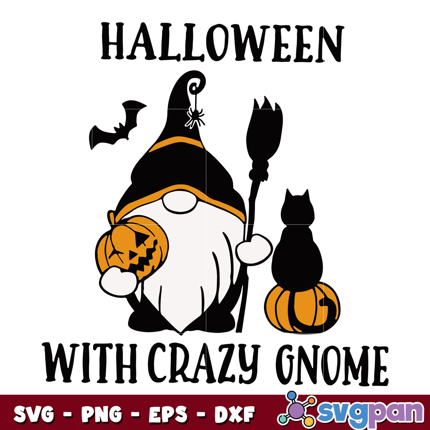 Halloween With Crazy Gnome svg