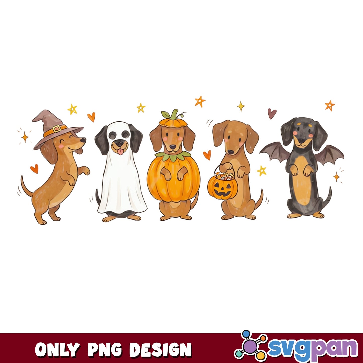 Halloween Dachshund PNG, Cute Dog Halloween Costume, Doxie PNG