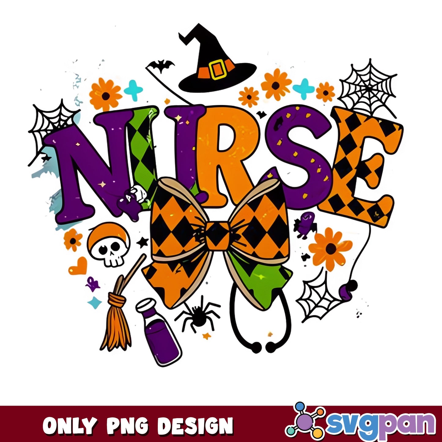Halloween Nurse PNG, Spooky Nurse Stethoscope PNG, Witch Nurse PNG