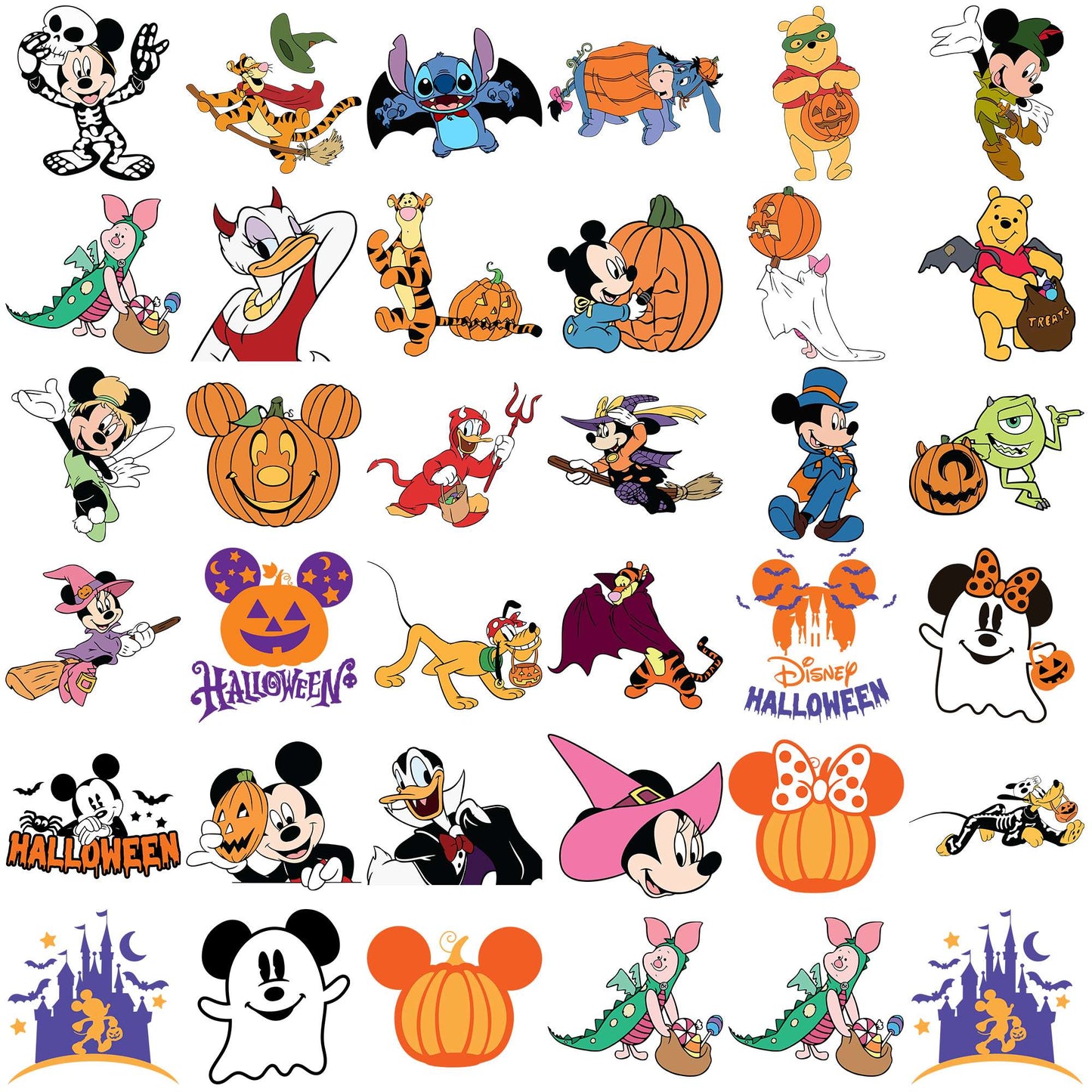 Halloween disney cartoon svg bundle, halloween der film svg, disney world svg