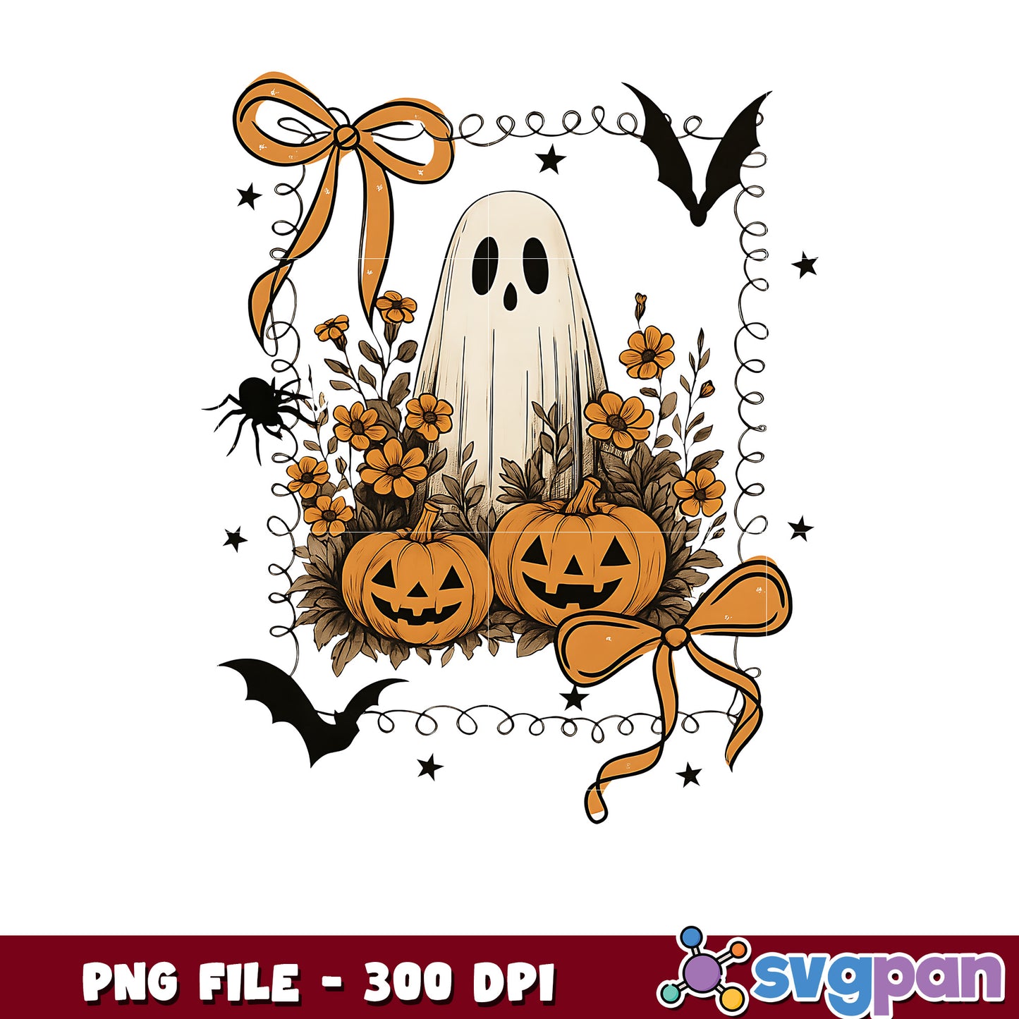 Halloween ghost picture frame png, halloween season png, scary monster png