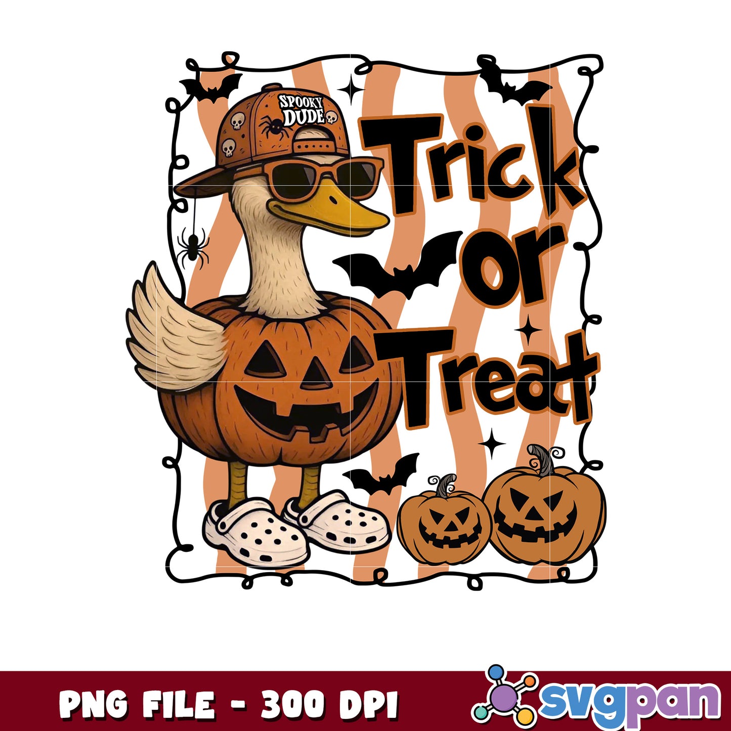 Halloween goose trick or treat png, halloween season png, scary monster png