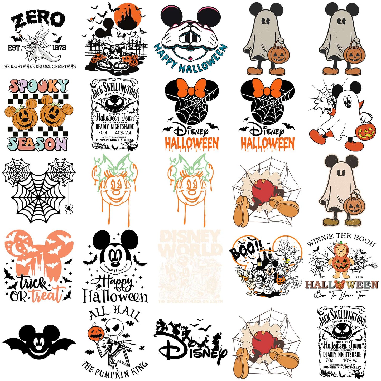 Halloween of disney svg bundle, happy halloween svg, disney characters svg