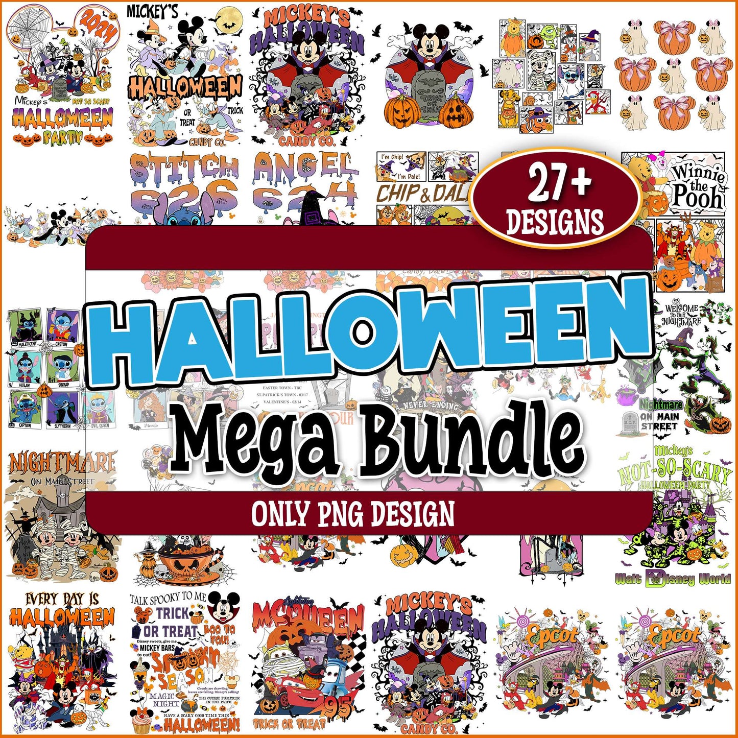 Halloween party disney png bundle