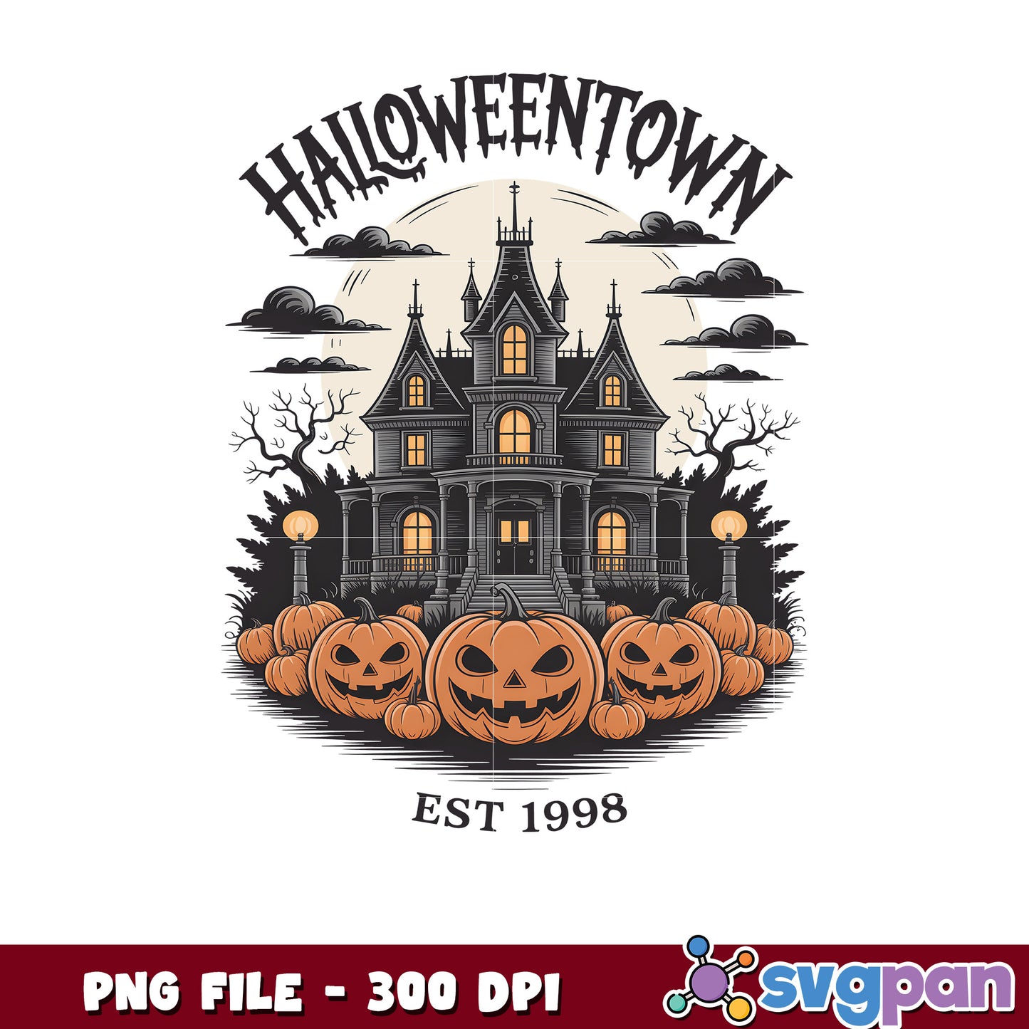 Halloween town design png, halloween holiday png, halloween costume png