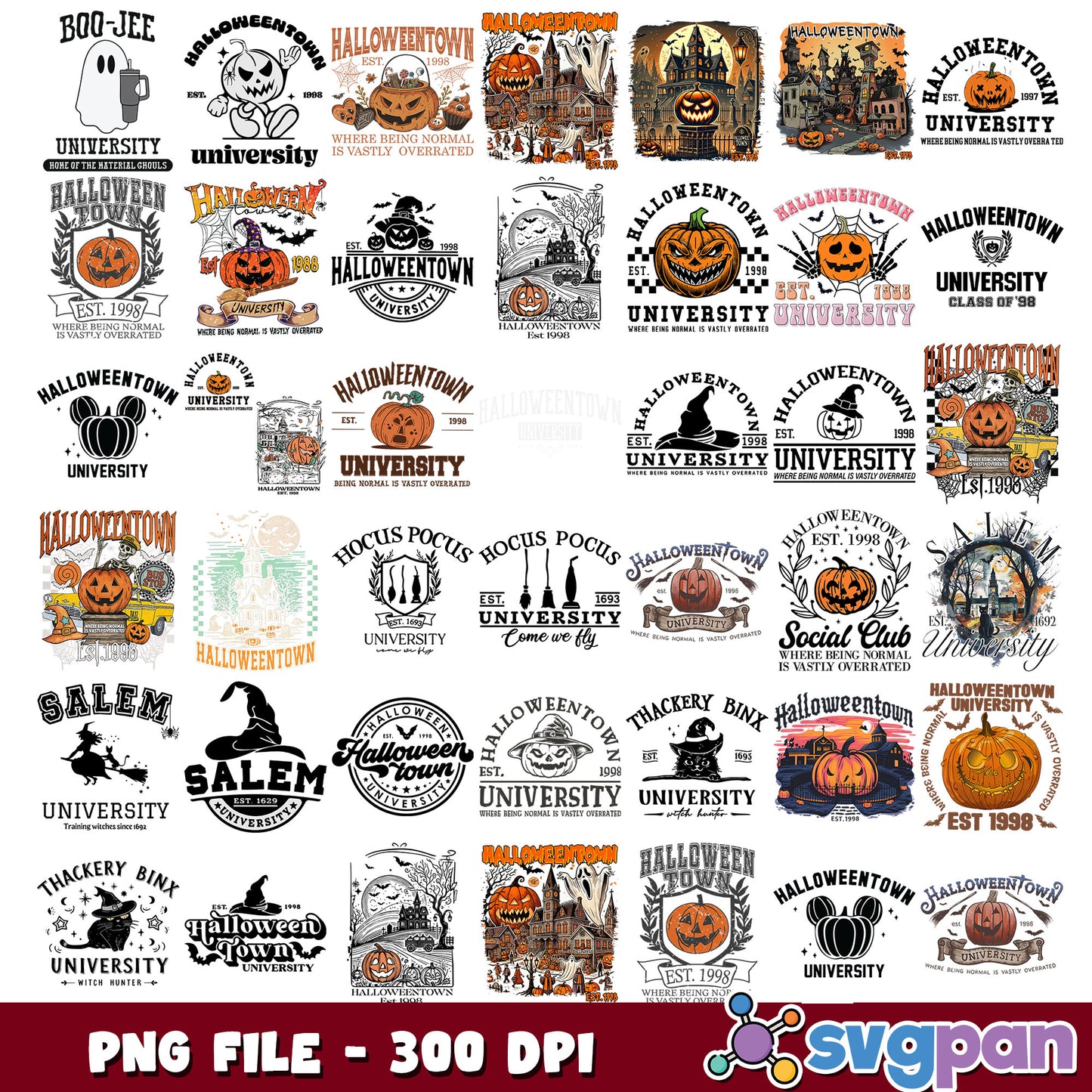 Halloween town design png bundle