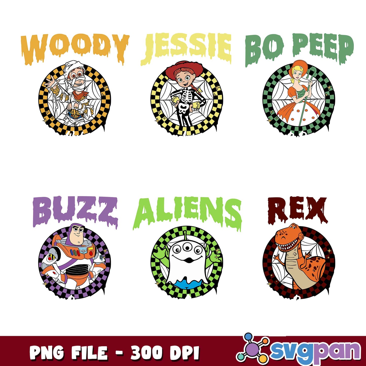 Halloween toy story design png bundle