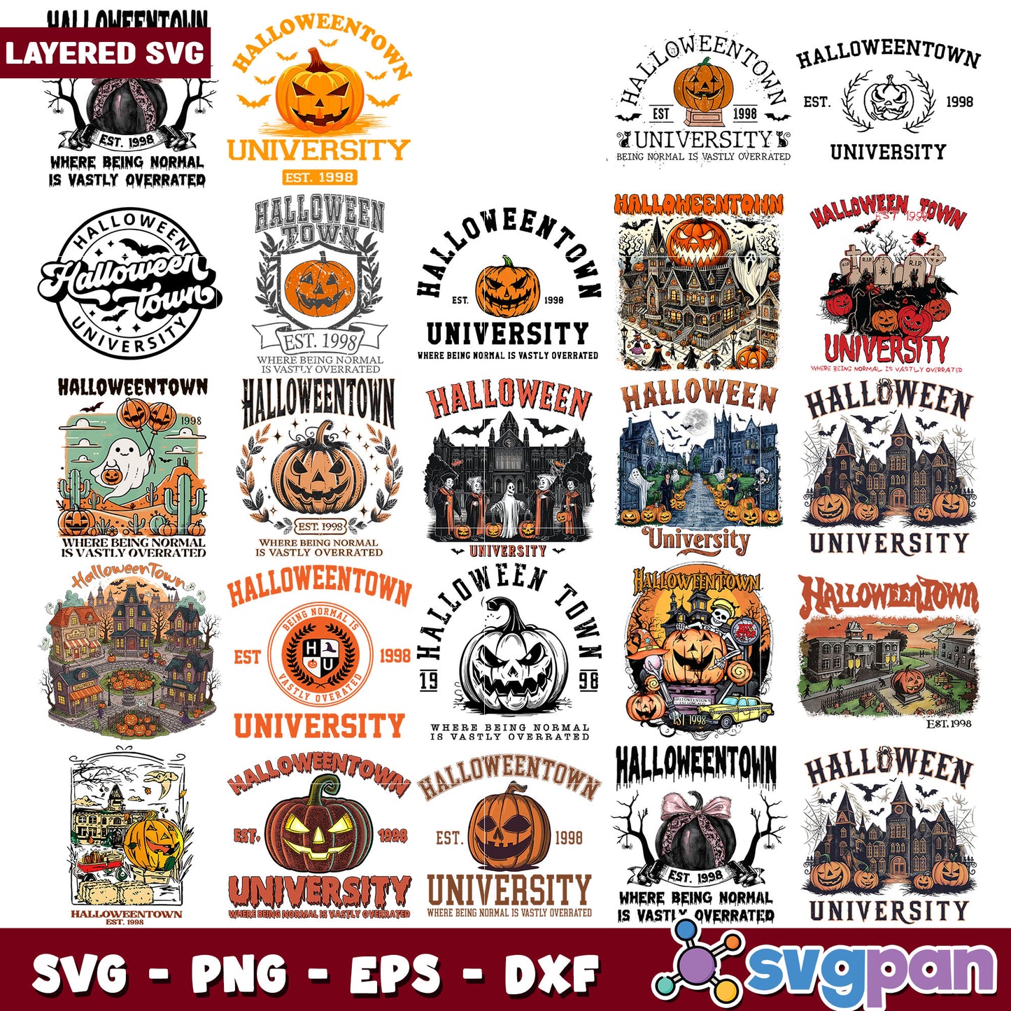 Halloween university svg bundle