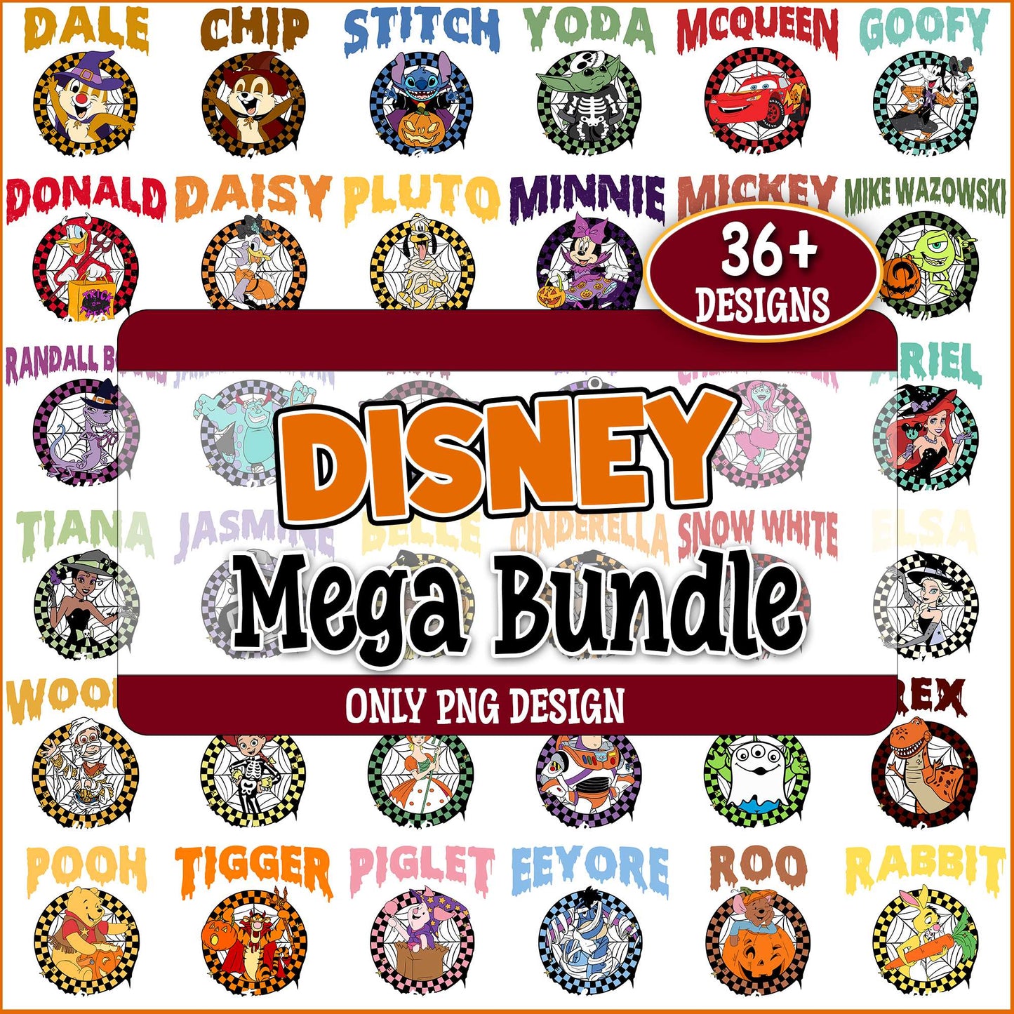 Hallowene disney characters png bundle