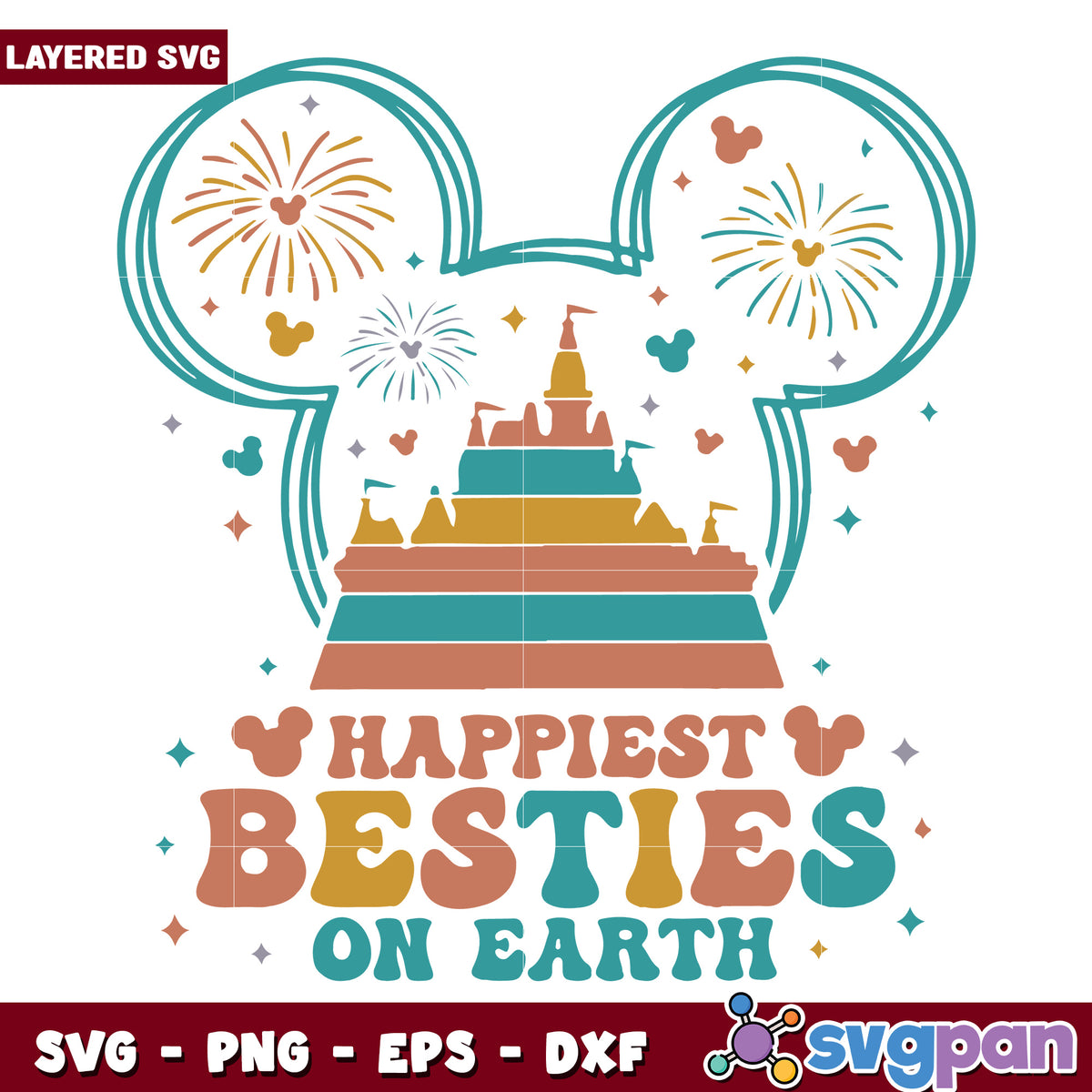 Happiest besties on earth svg, disneyland parks svg, disney princess svg