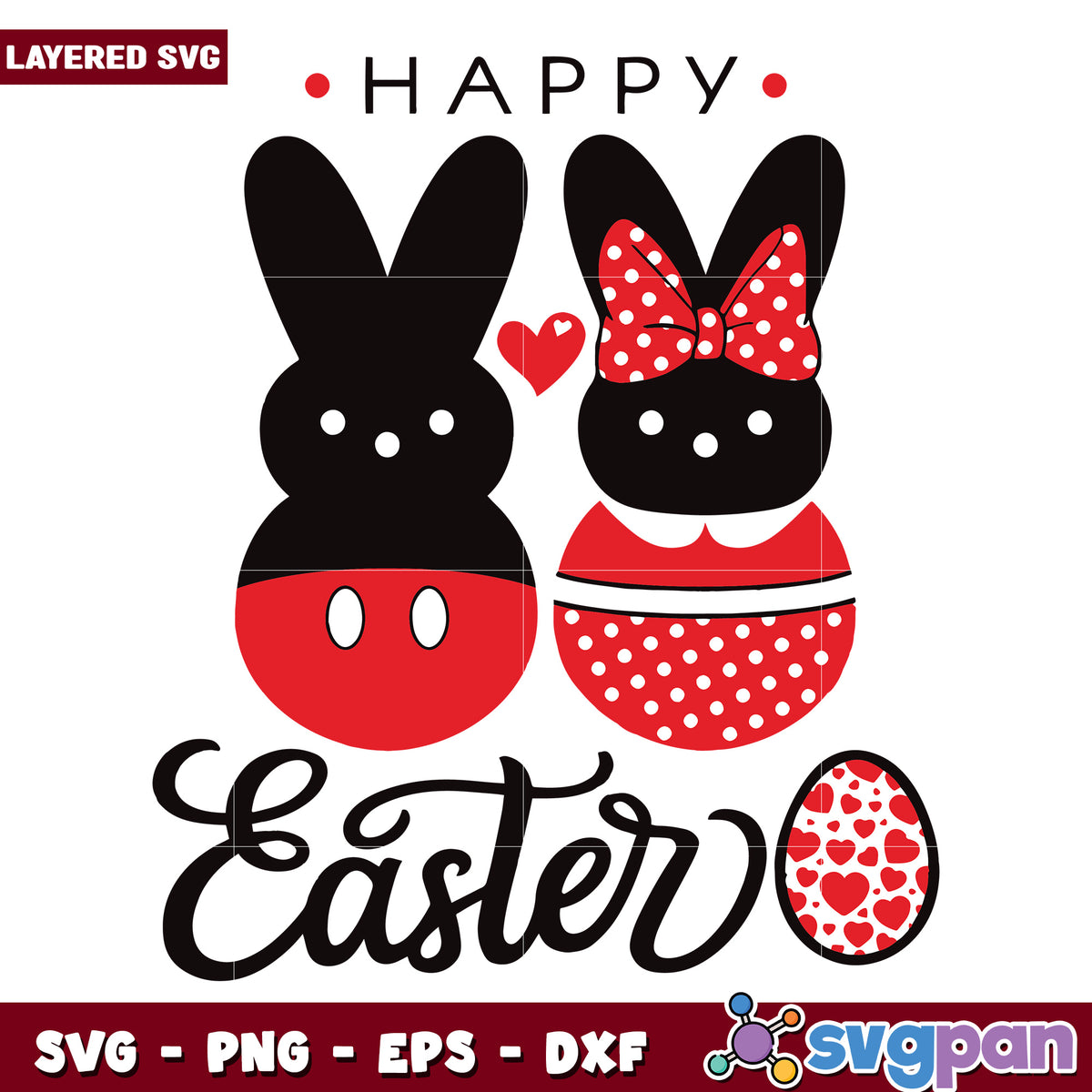 Happy Easter Bunny SVG Cute Holiday Decoration Design