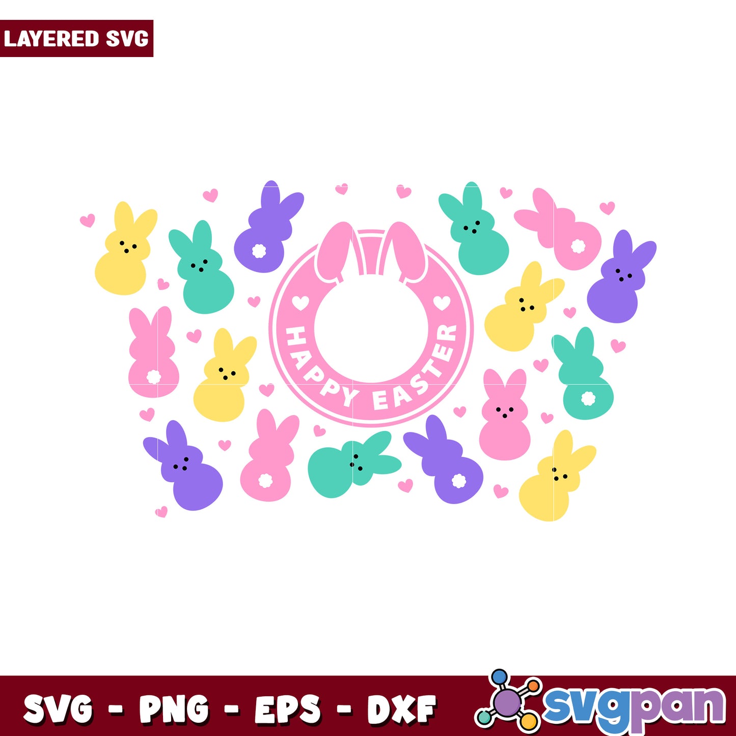 Happy Easter Bunny SVG Design, Perfect for Spring Crafts